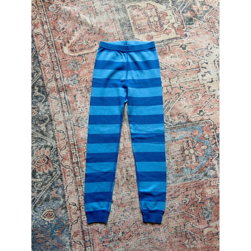 Hanna Andersson Kids Blue Striped Organic Cotton Long John Pajama Pants